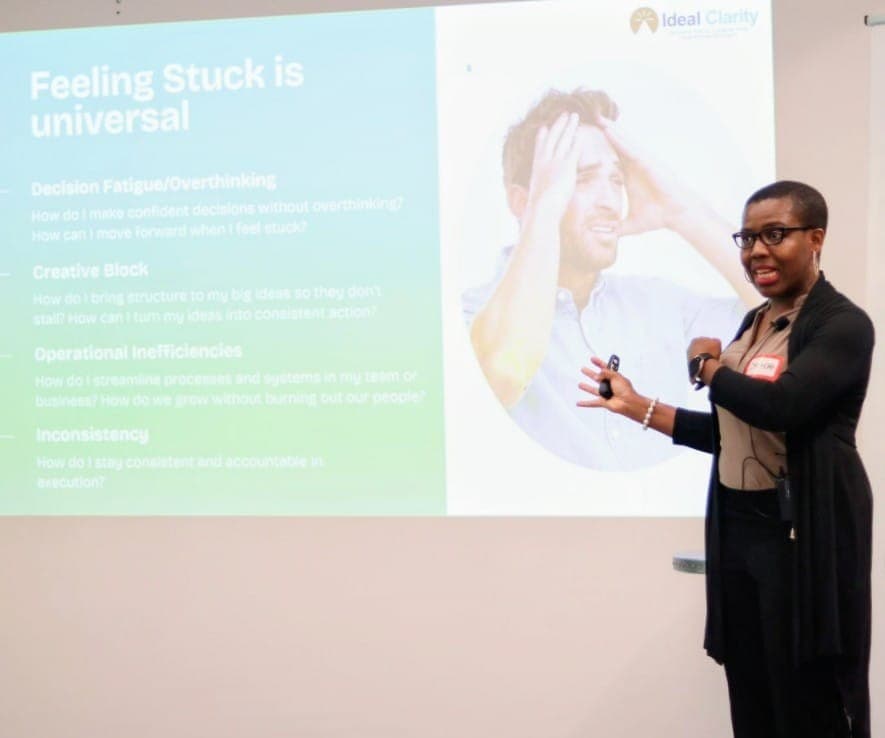 Presenting on getting unstuck and taking action