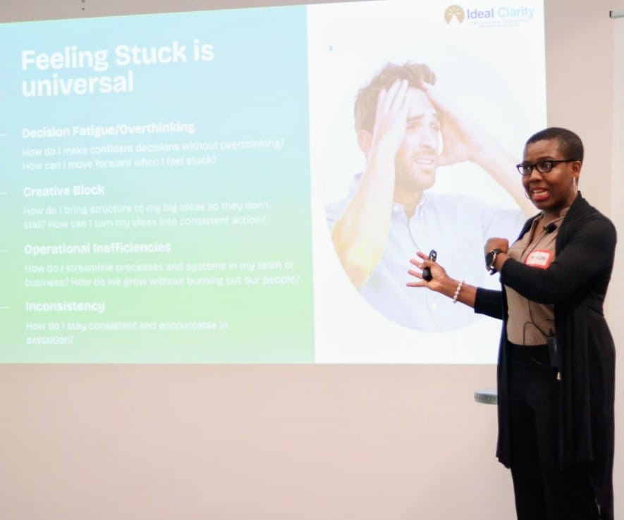 Presenting on getting unstuck and taking action